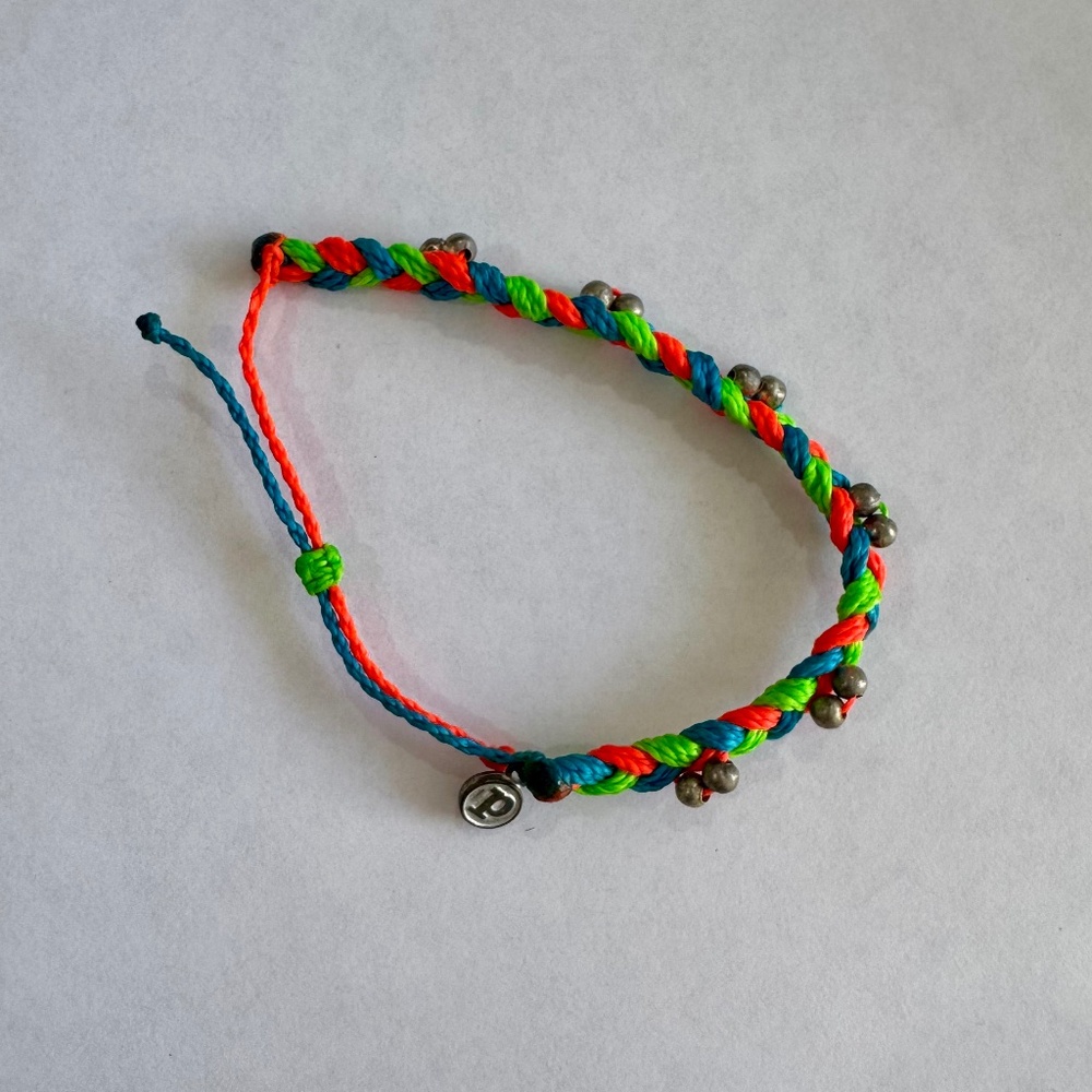 Pura Vida Neon Bracelet with Silver Beads